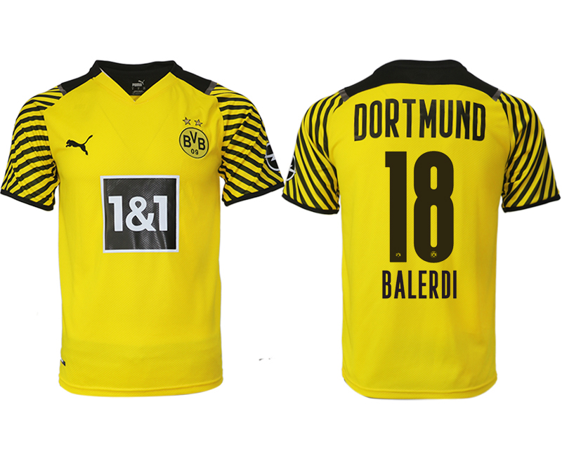 Men 2021-2022 Club Borussia Dortmund home yellow aaa version #18 Soccer Jersey->borussia dortmund jersey->Soccer Club Jersey